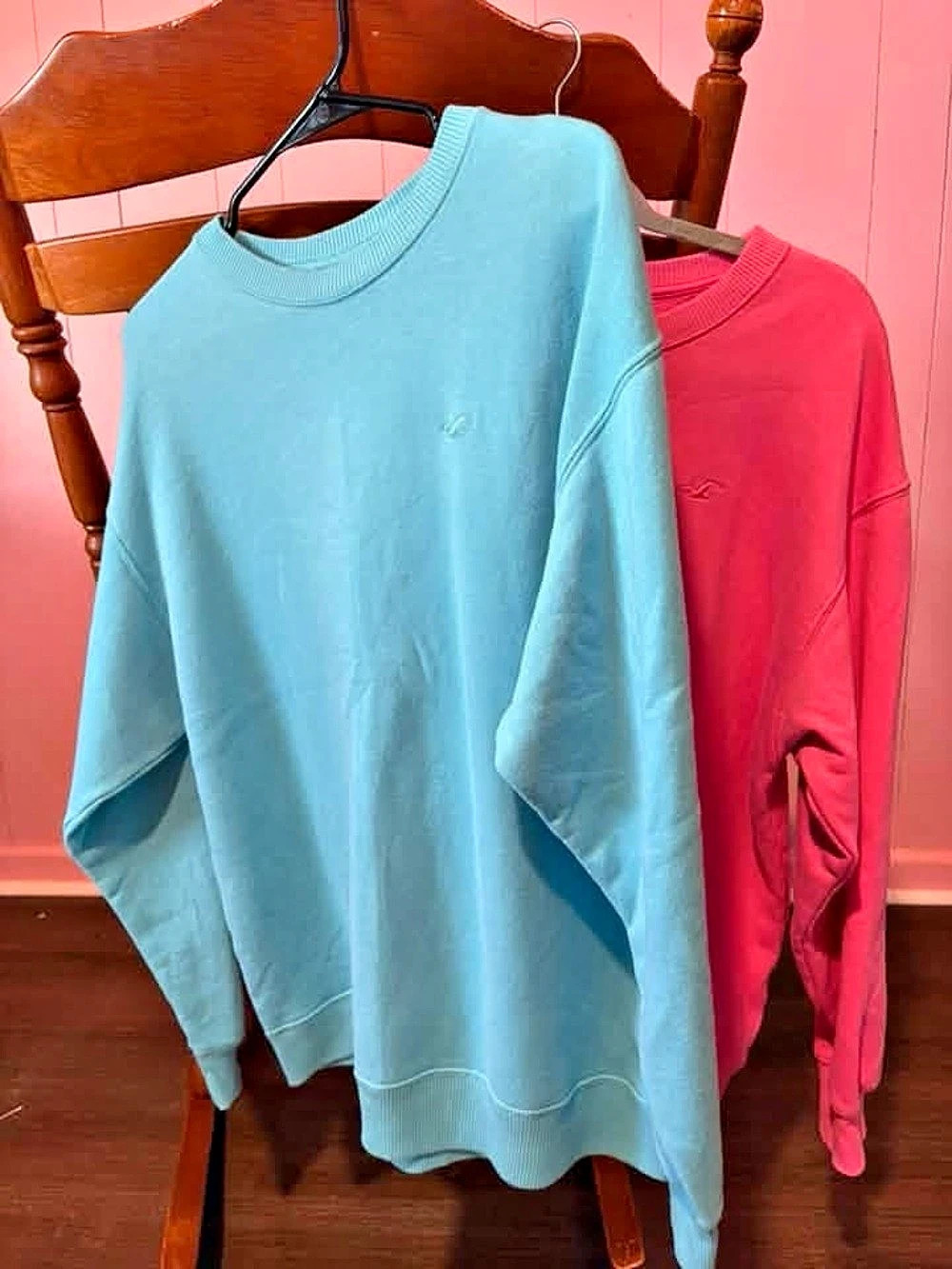 Hollister Crewneck Sweatshirts Blue & Pink
